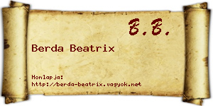 Berda Beatrix névjegykártya